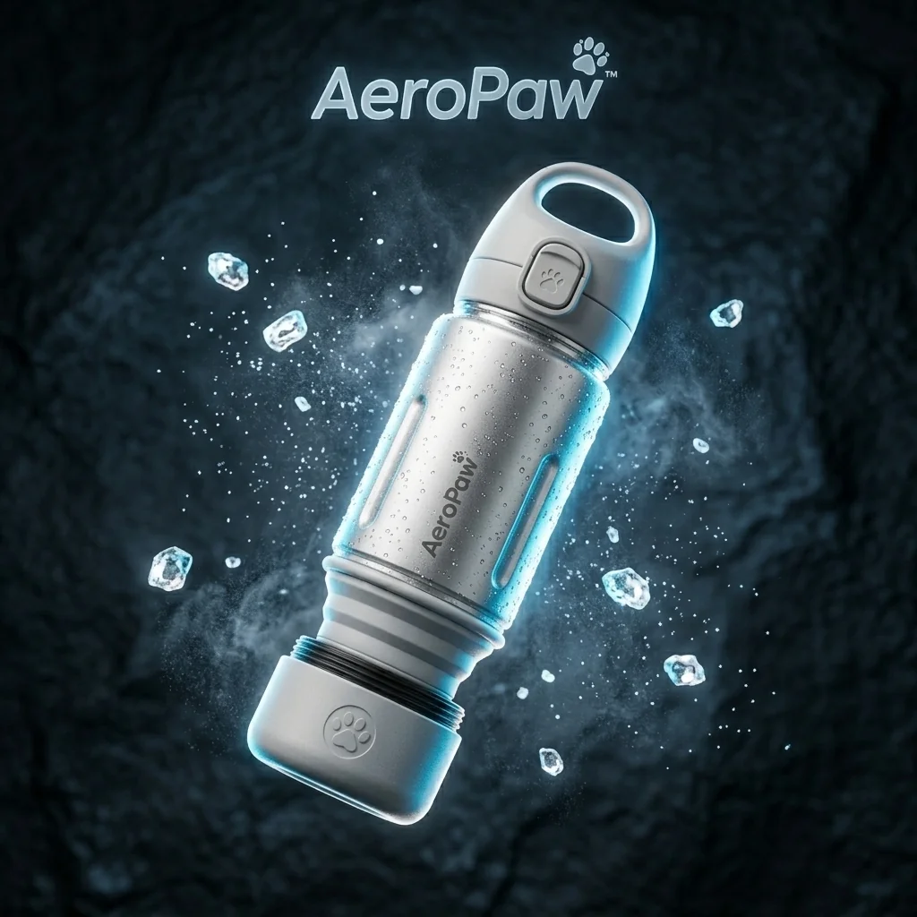 AeroPaw 3-in-1 dog travel bottle prototype in Alpine Pearl White